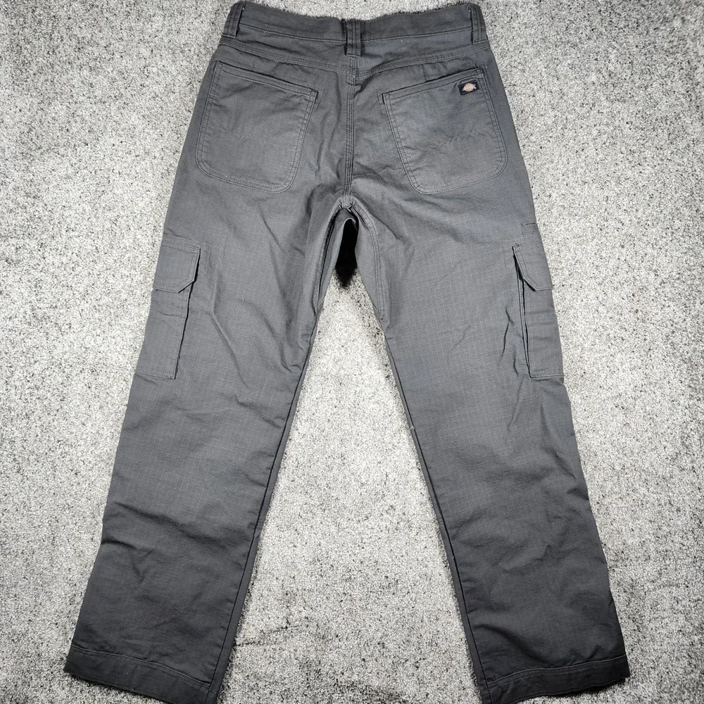 Dickies Cargo Pants Mens 30x32 Relaxed Fit Flex Ripstop Double Knee Grey NWOT